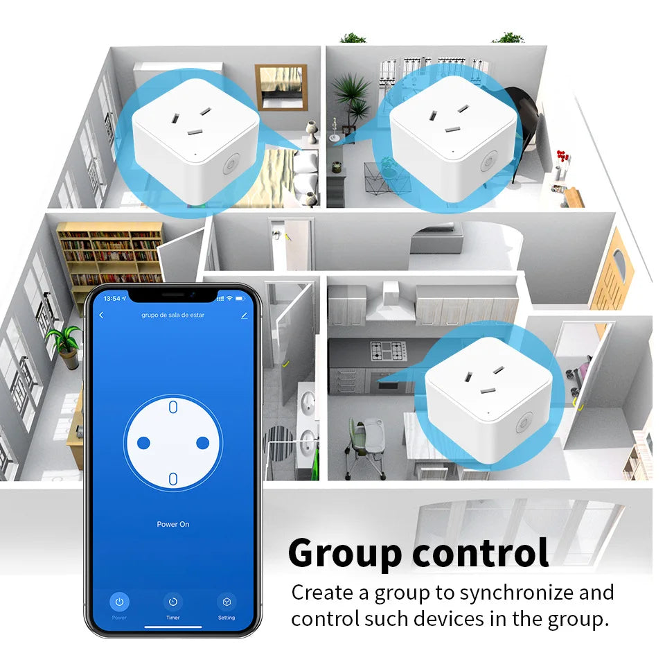 TUYA Australian and New Zealand standard smart socket voice control, wifi, mobile phone remote timing control
