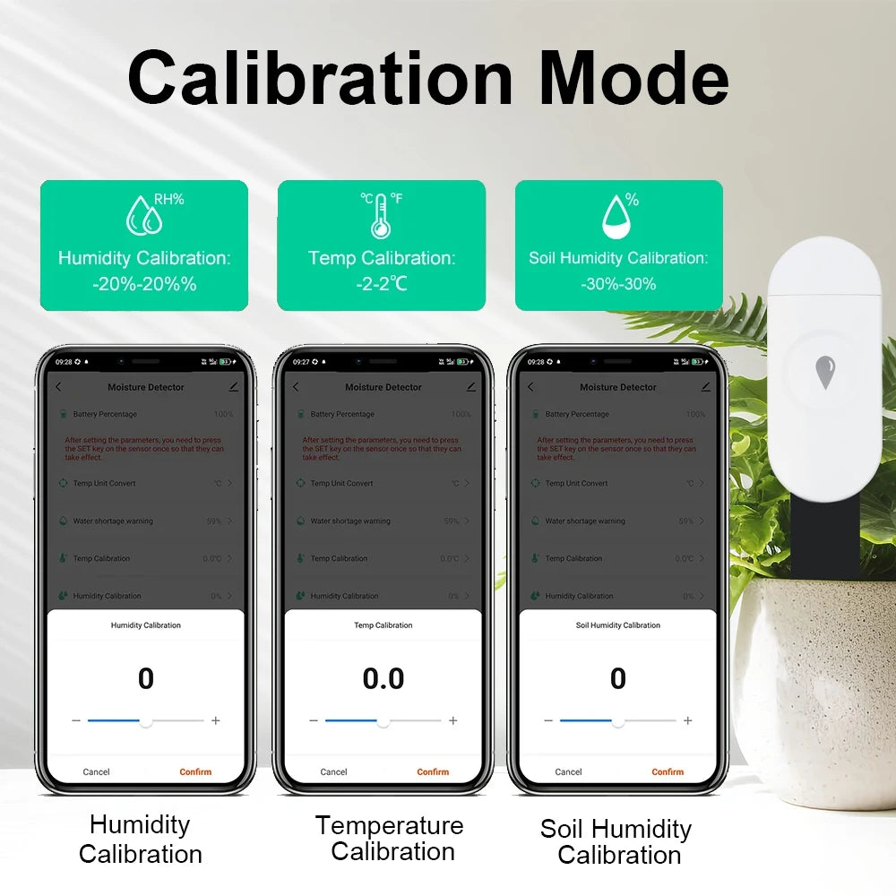 Tuya Zigbee Temperature Humidity Moisture Detector Smart Soil Tester Moisture Sensor Phone App RealTime Monitor for Home Garden
