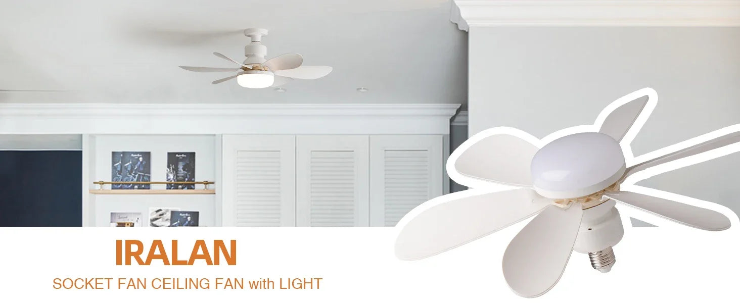 30W/40W Ceiling Fan with Remote Control LED Light Fan E27 Base, Intelligent Silent Ceiling Fan for Bedroom and Living Room