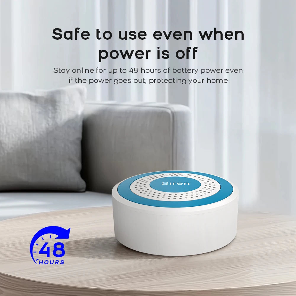 Tuya Smart Life App WiFi Smart Home  Alarm System Kit Wireless 433MHz Door Sensor Siren for Garage Office Security  Protection