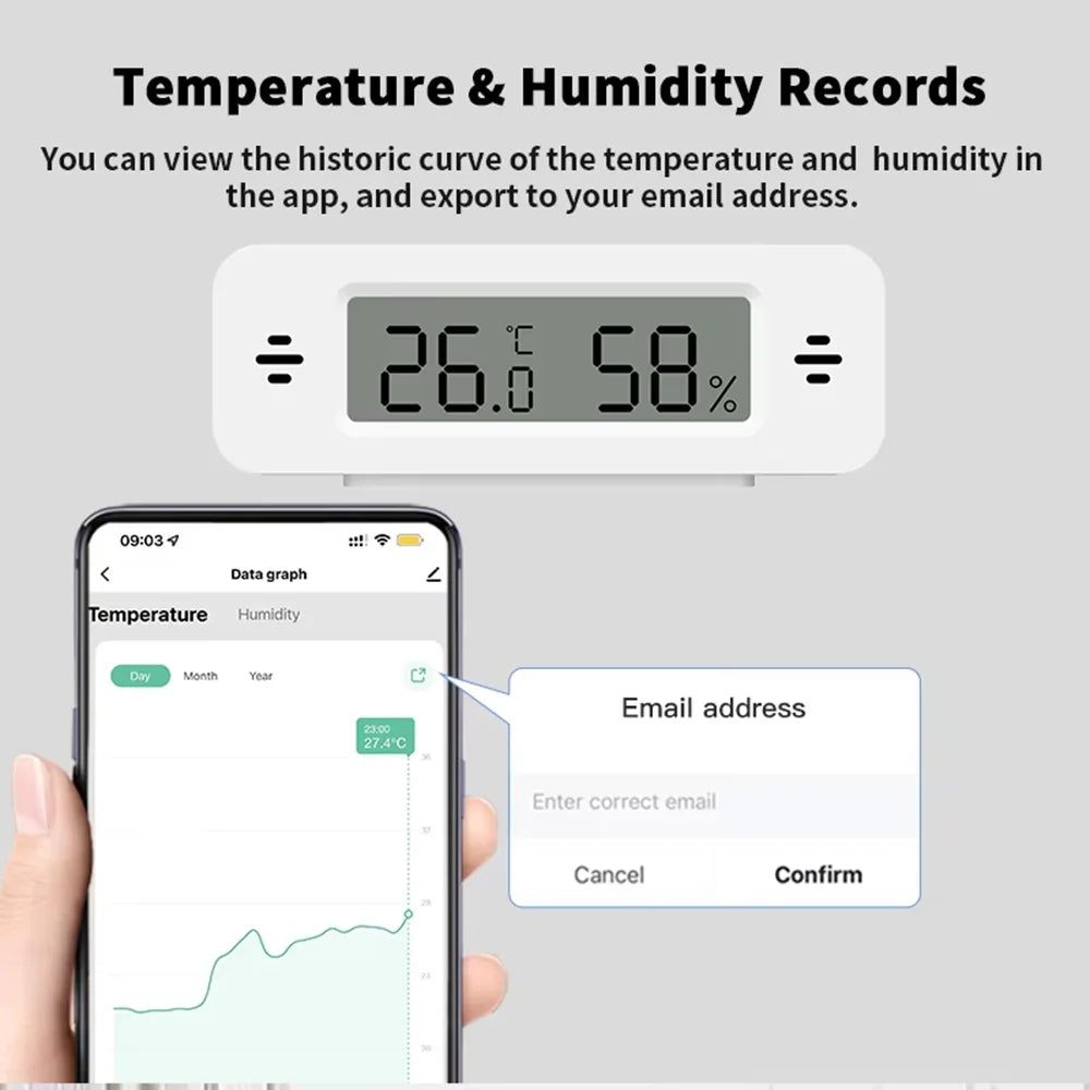 Tuya Zigbee WiFi Mini Temp & Humi Sensor Smart Home Thermometer Hygrometer APP Remote Works with Google Home Alexa Yandex