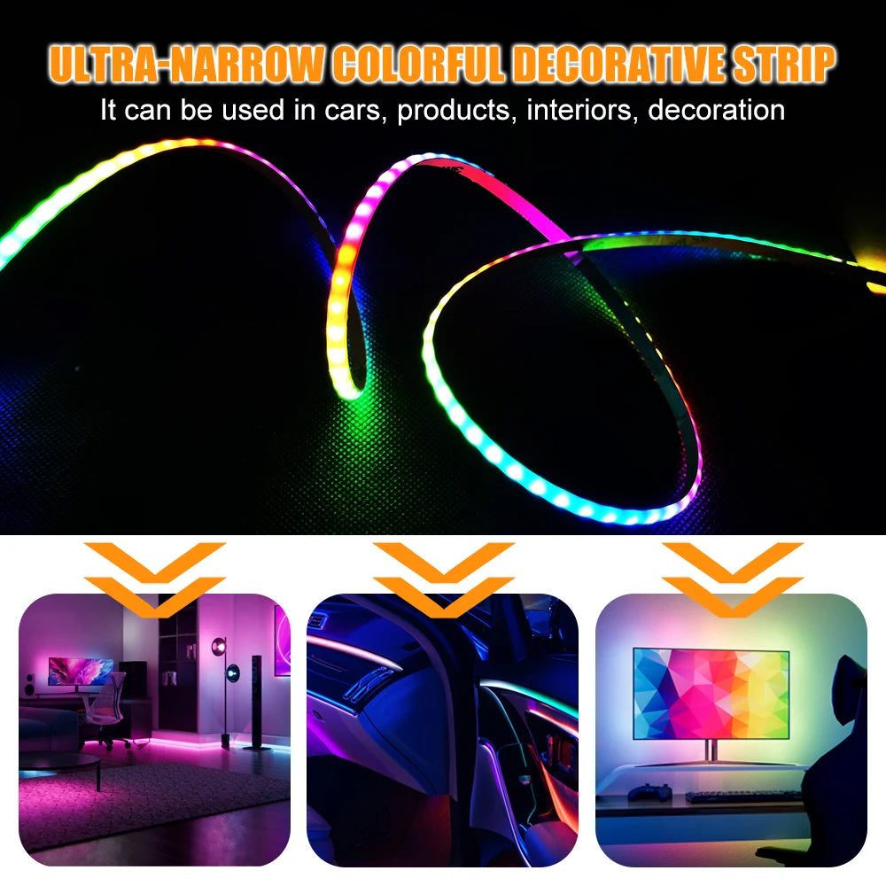 5mm WS2812B COB LED Strip Smart RGBIC WS2812 Individually Addressable High Density 160Leds/m  Flexible Pixel Light DC5V/DC12V