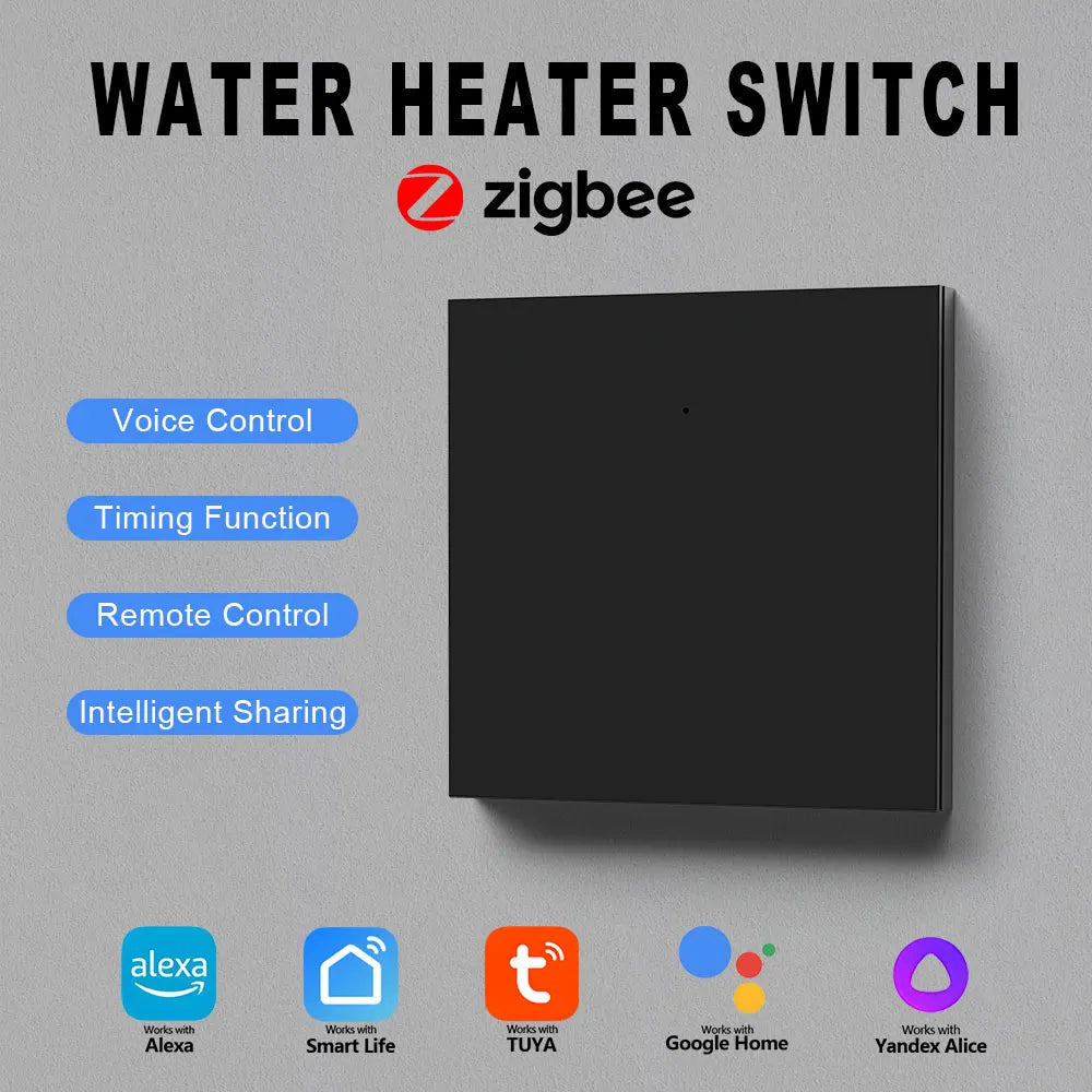 Zigbee Water Heater Large Button Switch Remote and Timer Control Tuya Smart Life App Compatible with Alexa and Google Home