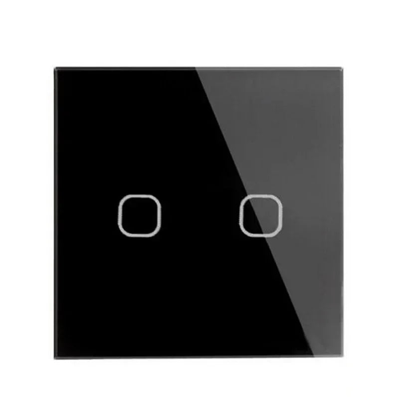 Touch Switch EU/UK Standard White Crystal Glass Panel Touch Switch, AC220V,1 Gang 1 Way, EU Light Wall Touch Screen Switch