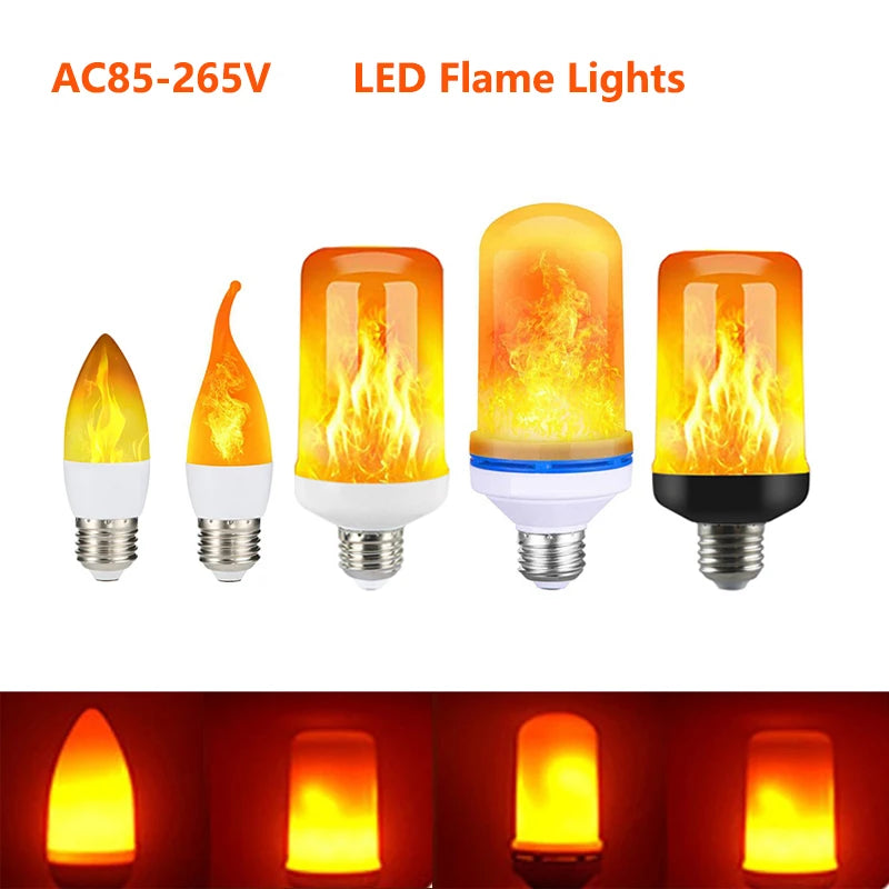E27 LED Flame Lamp Flickering Fire Simulation Light Bulb E14 Dynamic Flame Effect Candle Light Creative Home Festival Decoration