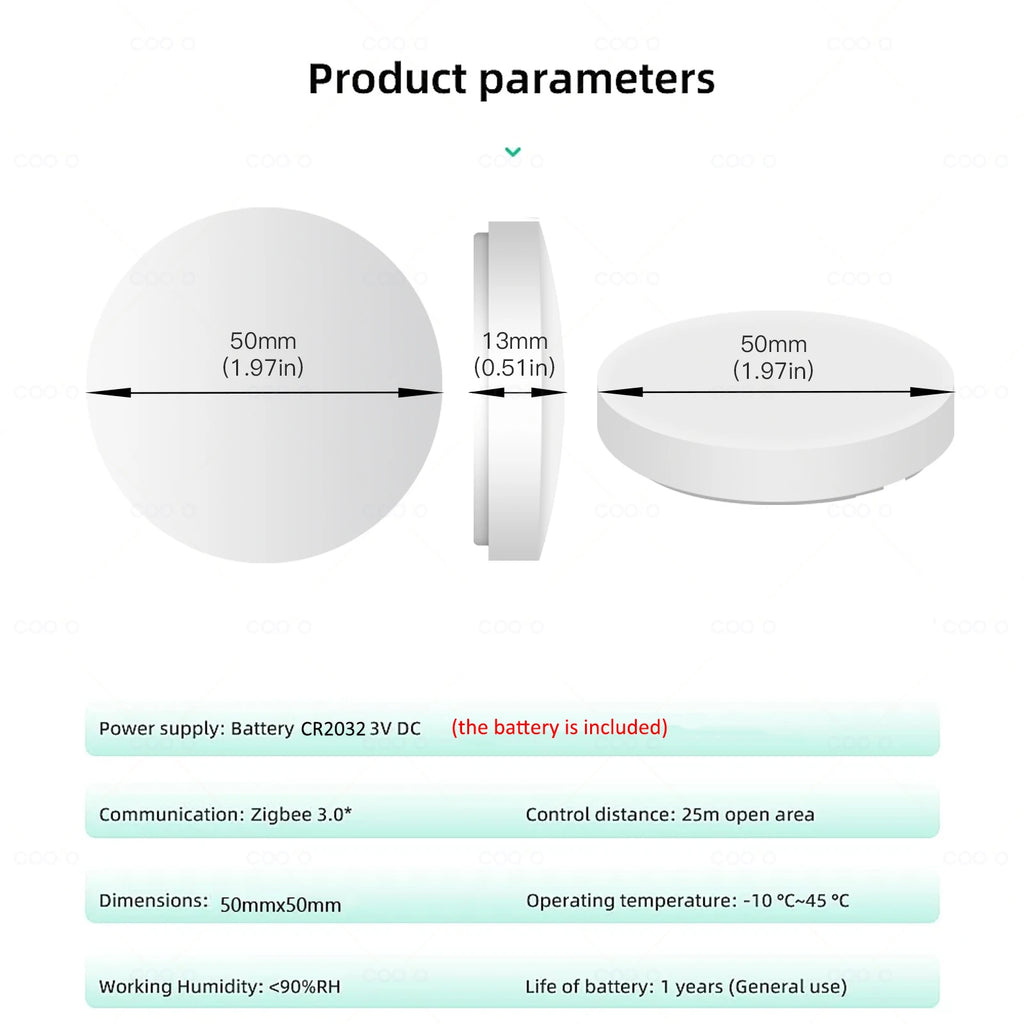 Tuya ZigBee Button Scene Switch Push Button Intelligent Linkage with Smart Device Automation Scenario Controller Battery Powered