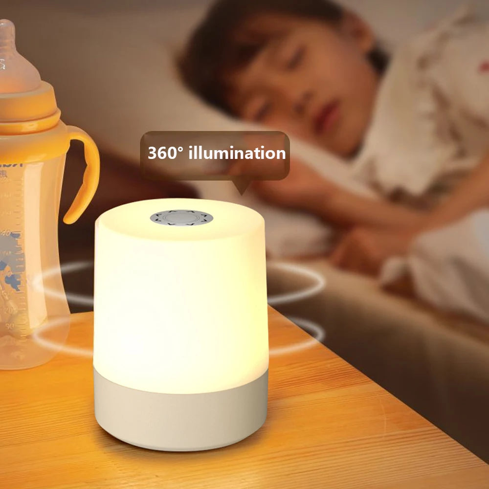 LED Touch Night Light USB Rechargeable Table Lamp With Remote Control Switch 3 Colors Dimmable Bedside Night Lamp Bedroom Decor