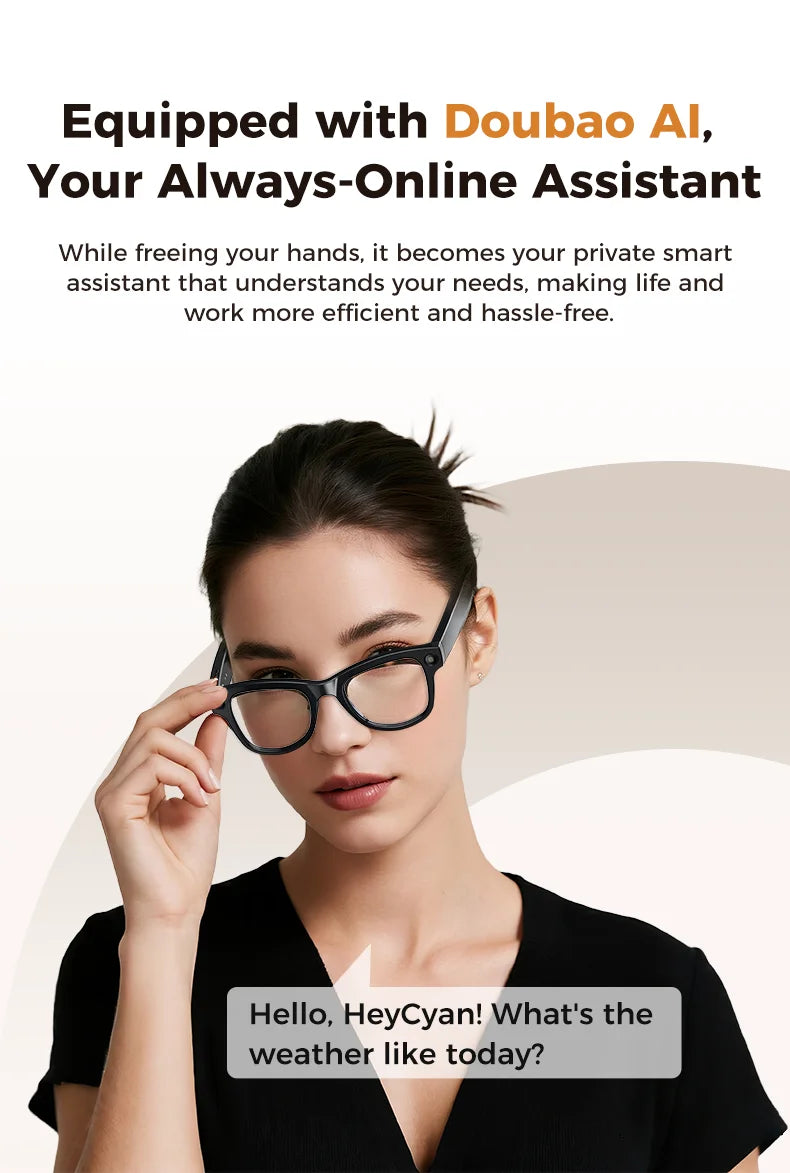 2026 New 3600mAh Large Capacity Smart Glasses 800W Pixel Anti-shake Camera 120+Language Translation Video Recording Call Glasses