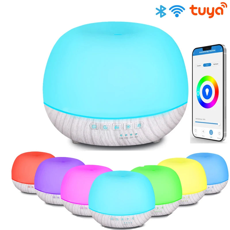 WiFi Smart 550ML Electric Aroma Diffuser Essential Oil Diffuser Air Humidifier Ultrasonic Remote Control Mist Maker Home