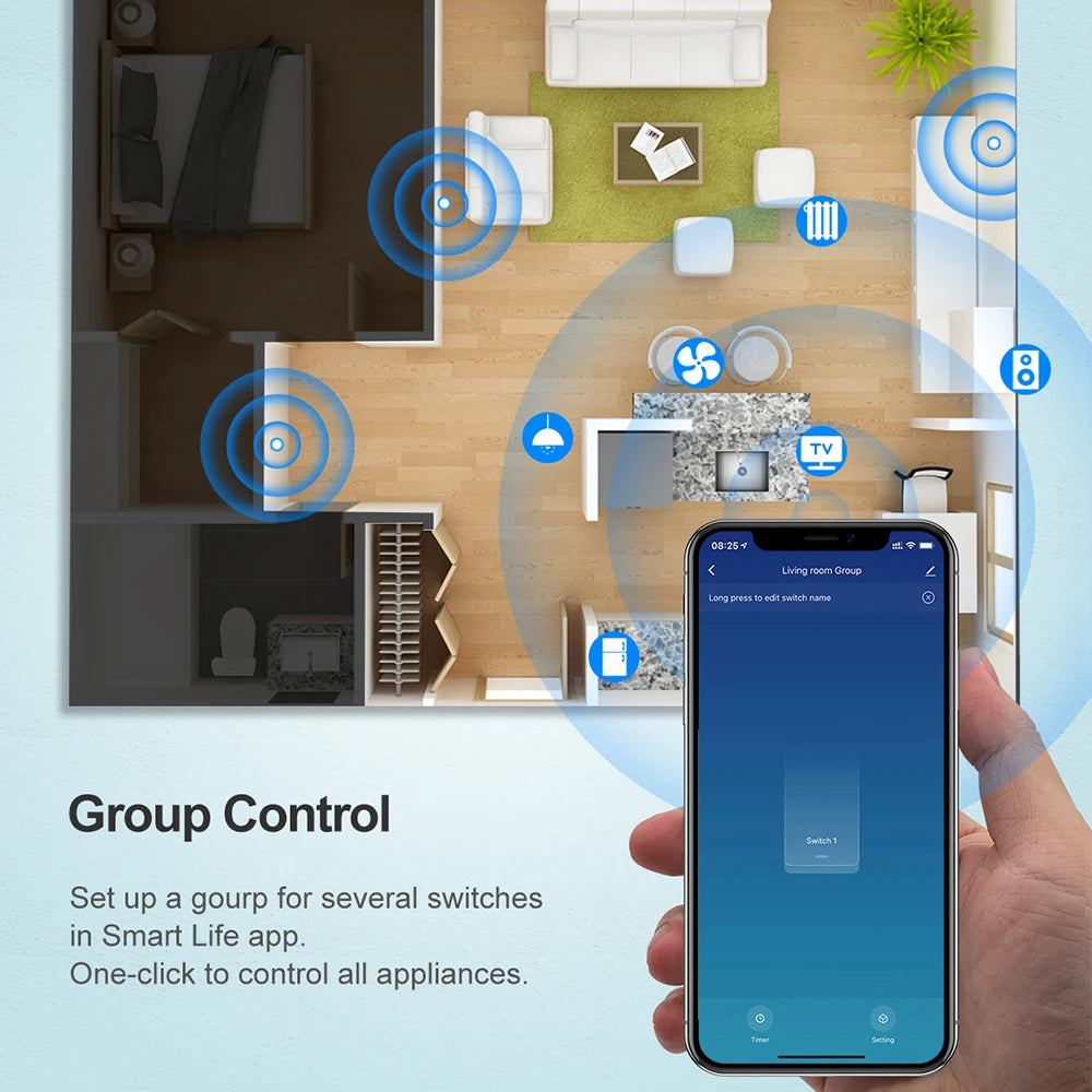 Tuya ZigBee3.0 WiFi Smart Switch Module DC 12/24V AC 100-240V Dry Contact Smart Home 5A Breaker Relay Works with Alexa Google