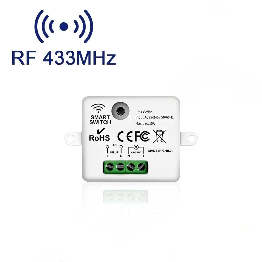 RF433Mhz Wireless Remote Control 12V ON OFF Switch Module Home Garage Door Light Switch 220V 110V 10A Breaker Wall Switch Sets