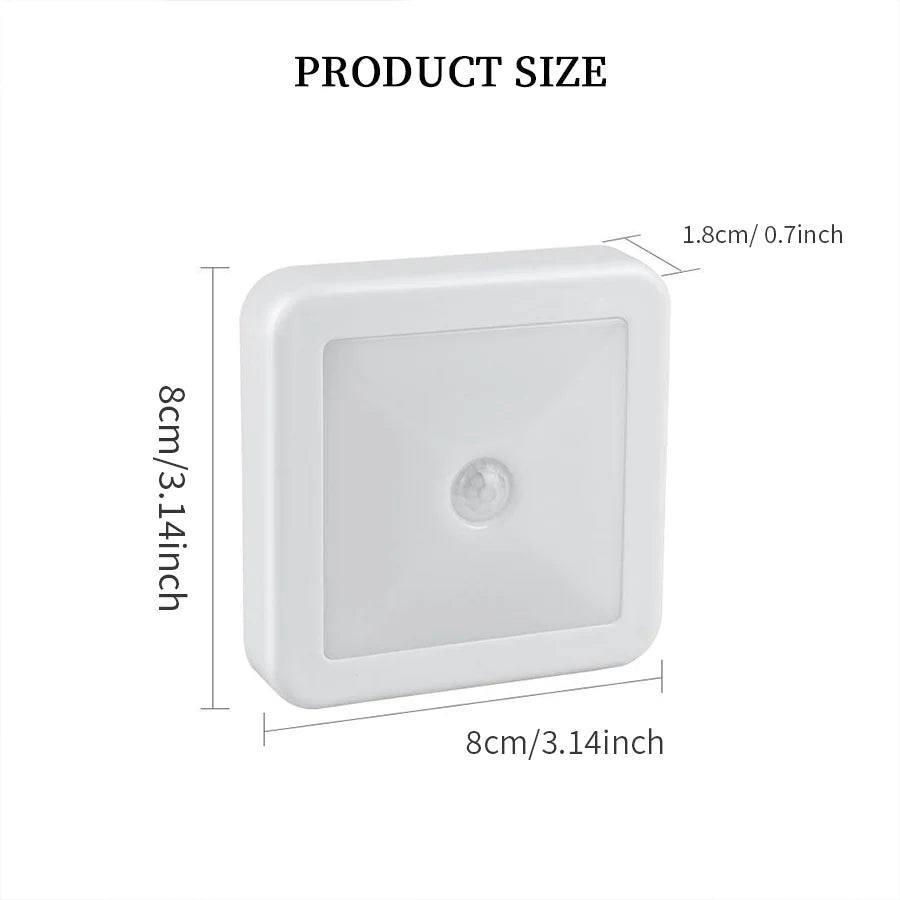 1pc 6-LED motion sensor night light, square induction lamp, LED wall lamp, office interior decoration light, office staircase