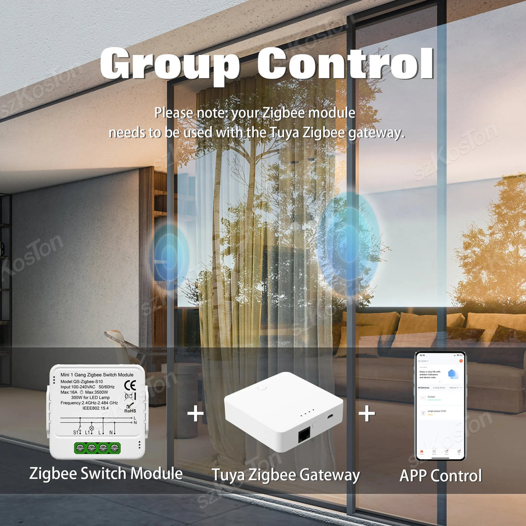 1/2/3 Gang Tuya ZigBee Smart Switch Module Need Neutral Wire Smart Life App Automation DIY Breaker Works with Alexa Google Home