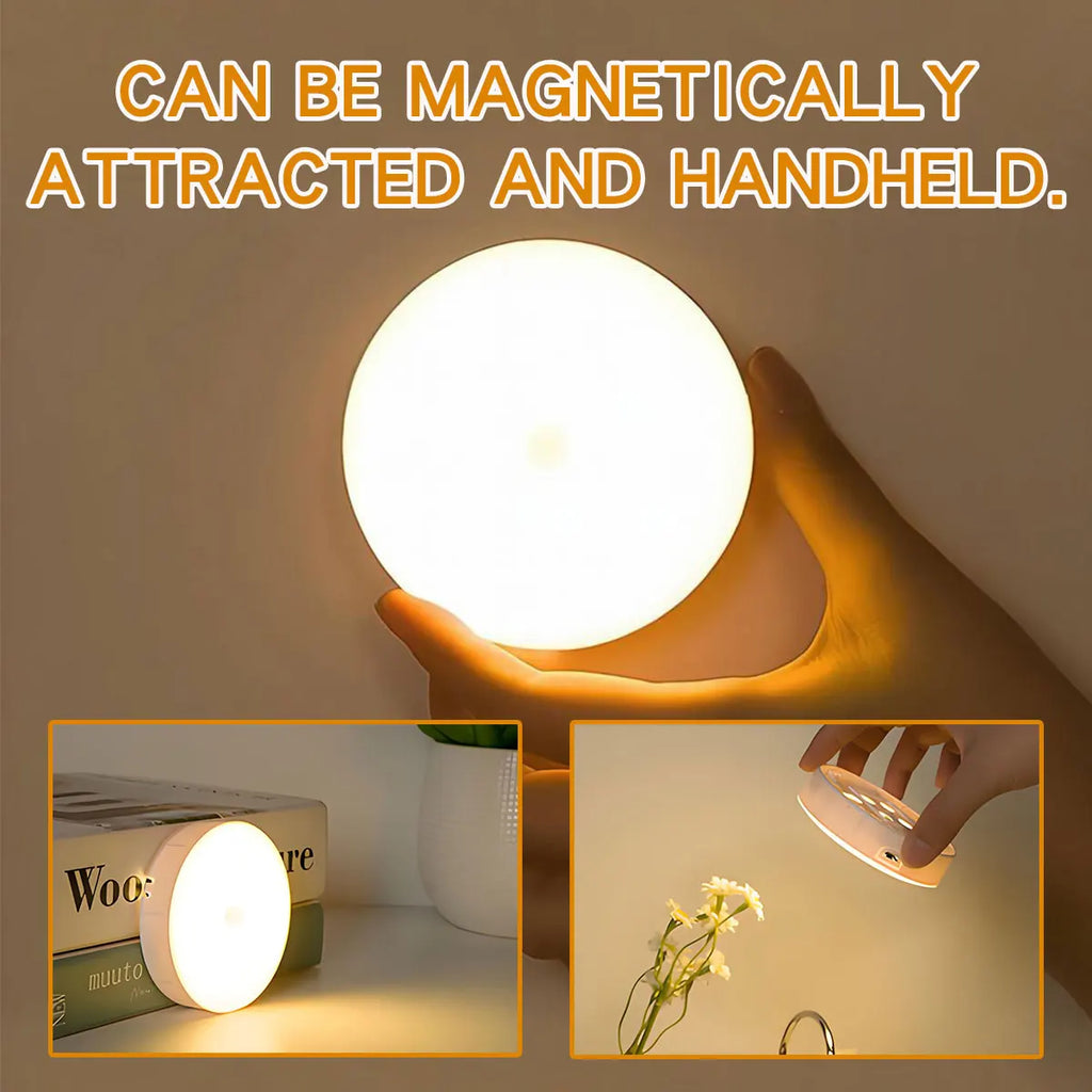 LED Night Light Smart Human Body Sensor with Digital Sensor Head Magnetic Suction Wireless-Use Eye Protect Night Lamp