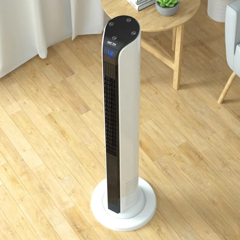 2026 New Upgrade Smart Temp-Control Bladeless Tower Fan With Remote 12H Timer LED Display-Low Noise For Home Oscillating Air Cir