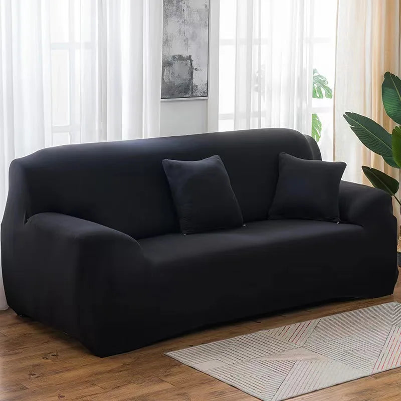 Solid Color 1/2/3/4 Seat Sofa Cover Stretch Milk Silk Fabric Couch Covers for Living Room Sectional Corner Settee Slipcovers 1PC