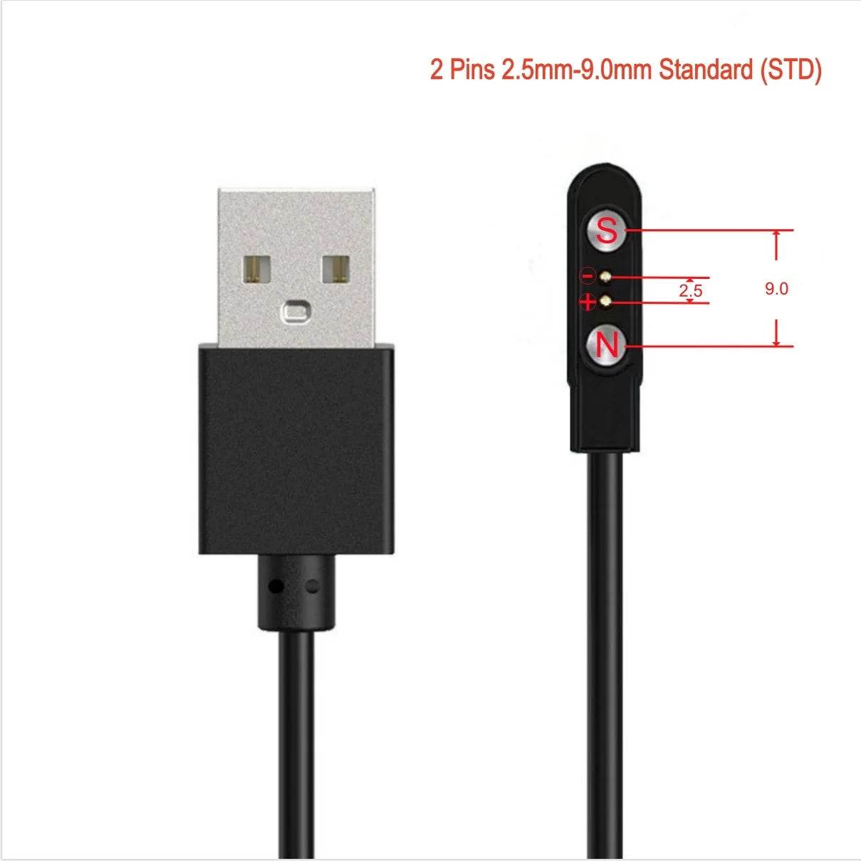 Smart Watch Magnetic Charging Cable USB Charger 2Pin 4Pin Long Power Adapter Line For Smartwatch Juicer Facial Beauty Devices