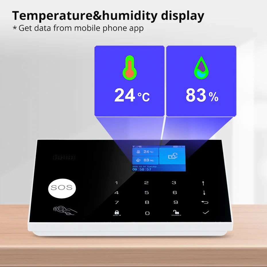 KERUI G30 Alarm System for Home WIFI GSM Security Alarm Panel with Temperature and Humidity Display Work Alexa Tuya Smart App