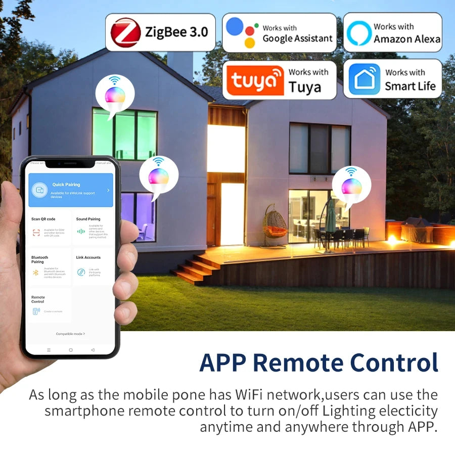 Tuya Smart Led Light Bulb Wifi Zigbee Bluetooth E27 Smart Life Alexa Google Assistant Alice Smartthings RGB 220V 110V Ampoules