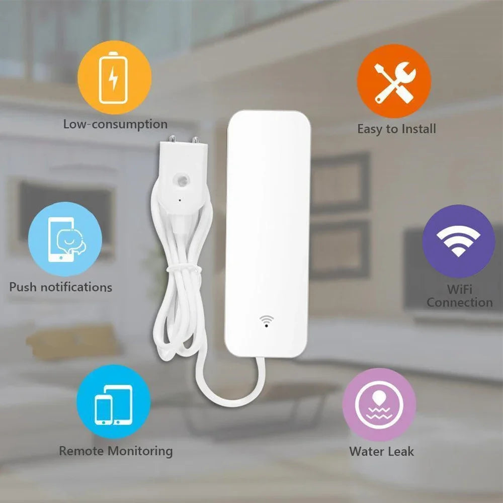 Tuya WiFi/Zigbee  Water Sensor Leakage Alarm Flood Leak Detector Smart Home APP Remote Control Smart Home Security Protection
