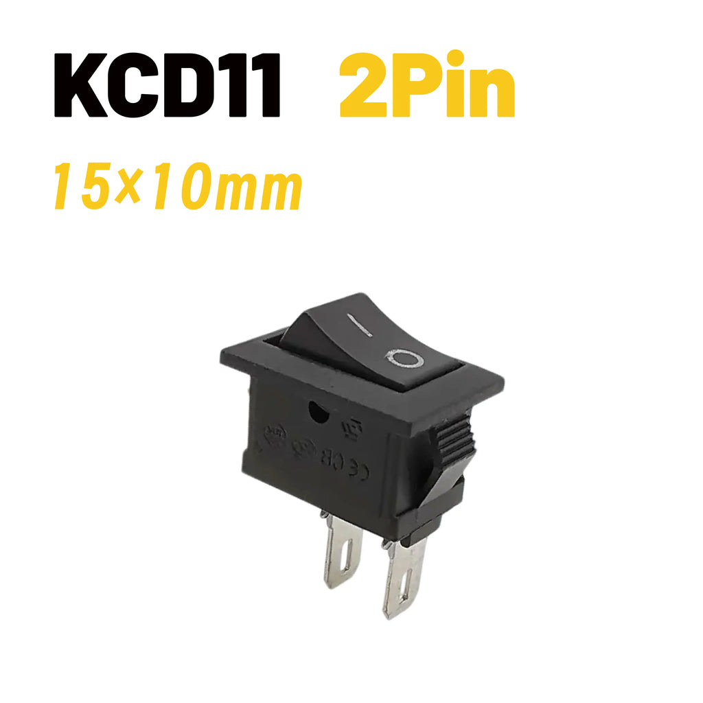 2 PIN 15x21mm 10x15mm KCD1 KCD11 Rocker ON/OFF Snap-in Mount Switch