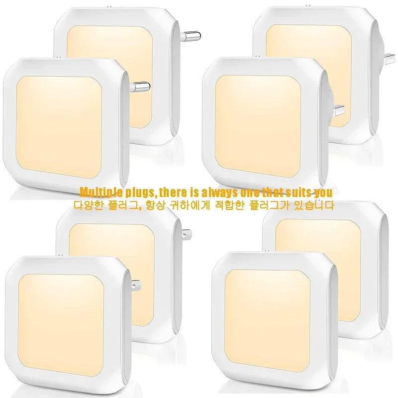 Mini LED Night Lights Plug in Light Dimmable Lamps Energy Saving Square Lamp Under Cabinet Light Kitchen Living Room Aisle WC