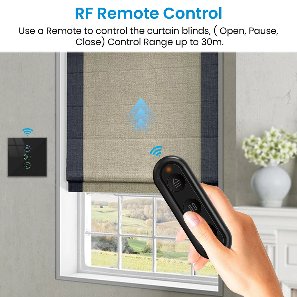 LoraTap Tuya Roller Shutter Touch Panel Switch Smart Life App Remote Progress Bar Settings Voice Control via Google Home Alexa