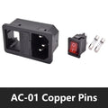 5/20Pcs Rocker Switch AC Power Socket Switch Plug Connector AC Socket with 10A Fuse Red LED Lamp