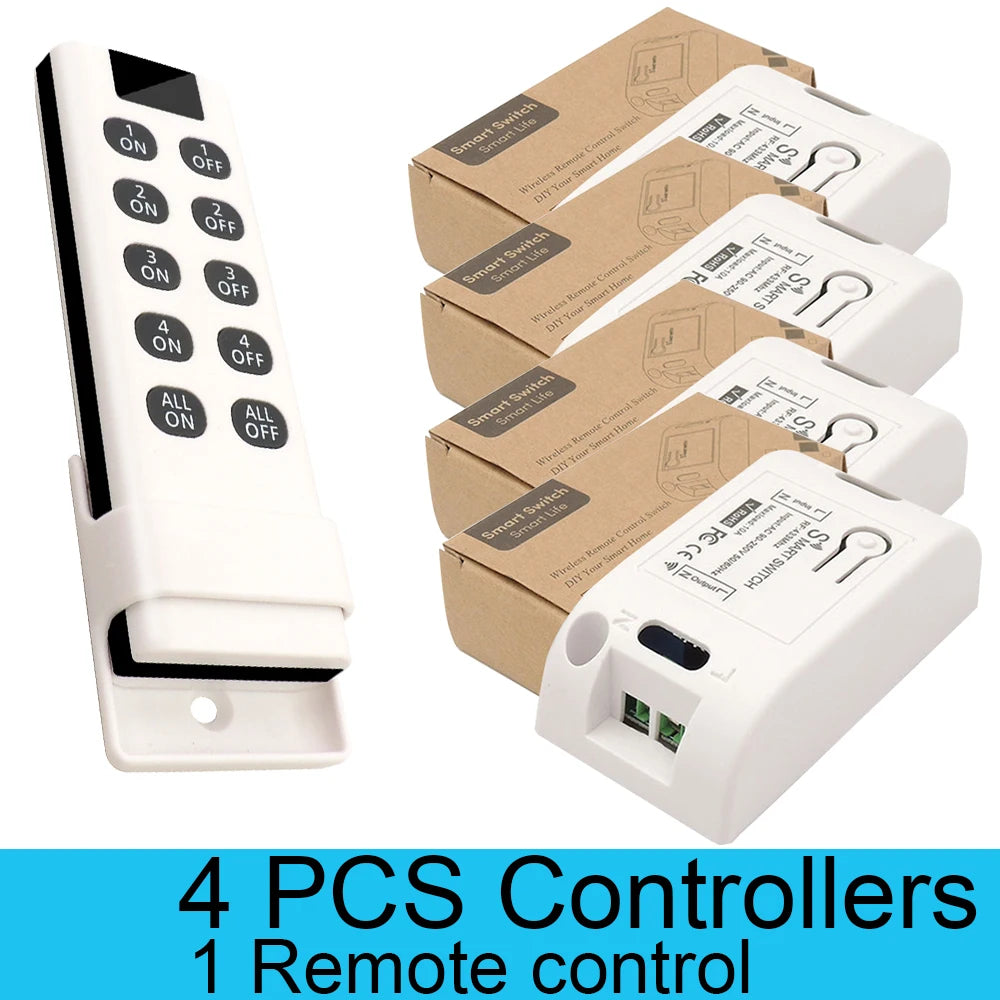 Wireless Light Switches RF 433 Mhz  Remote on Off Switch Controller Relay Ac220v 10A Smart Home Control Ceiling Lamp LED Fan