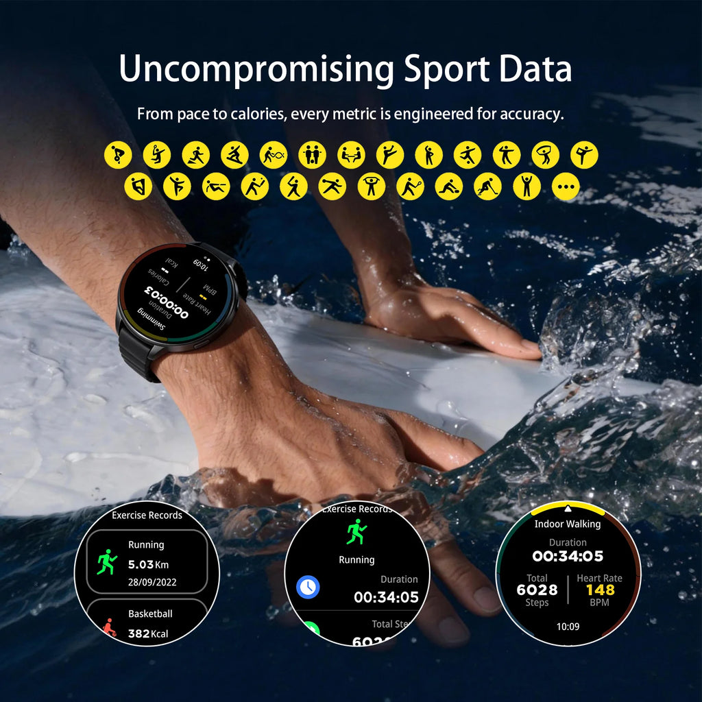 Men's and women's smartwatches, wireless dialing, fitness trackers, compatible with IOS and Android wearable smart wristbands