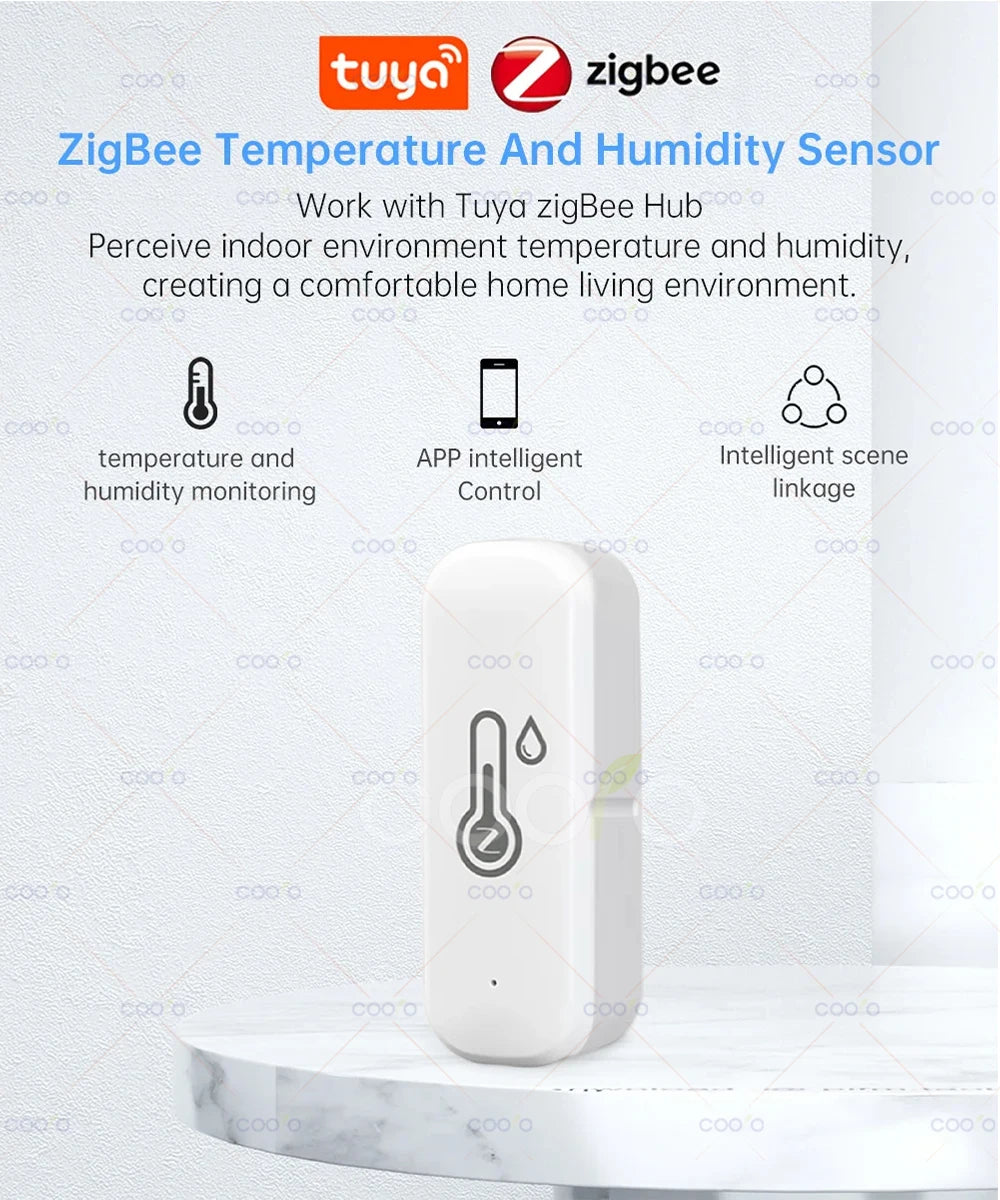 Zigbee 3.0 Temperature Humidity Sensor Smart Home Indoor Hygrometer App Remote Monitor work with Tuya Smart Life