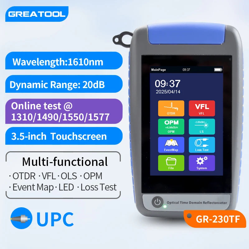 Mini Active OTDR Fiber Optic Tester Smart ODTR Optical Fiber Reflectometer Breakpoint Loss Living Test OPM VFL 1310 1550 1625nm