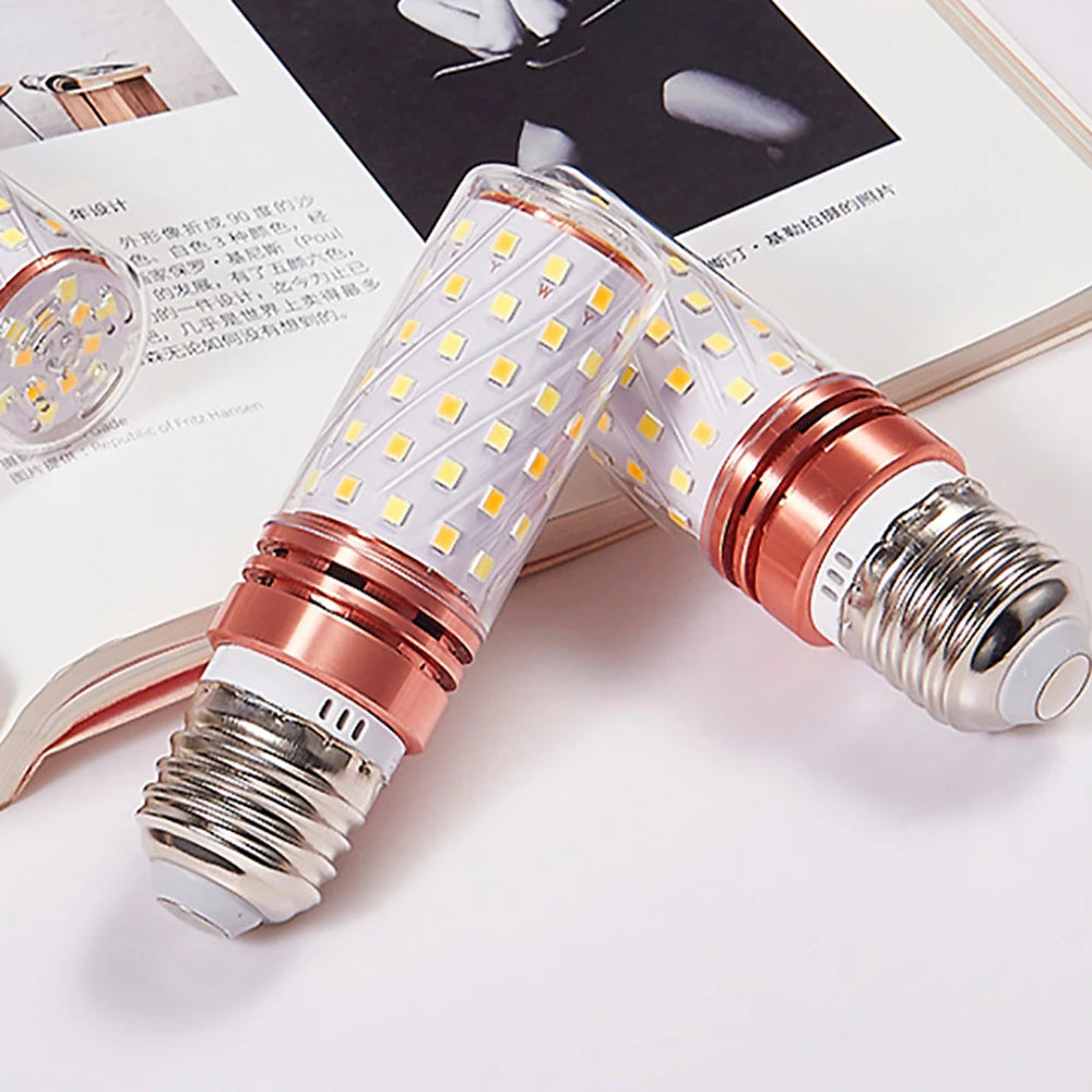 10PCS/Set E27 E14 LED Light 12W 16W 20W Super Bright Lamp Tricolor Changeable Corn Bulb 110V 220V for Home 360Degree Lighting