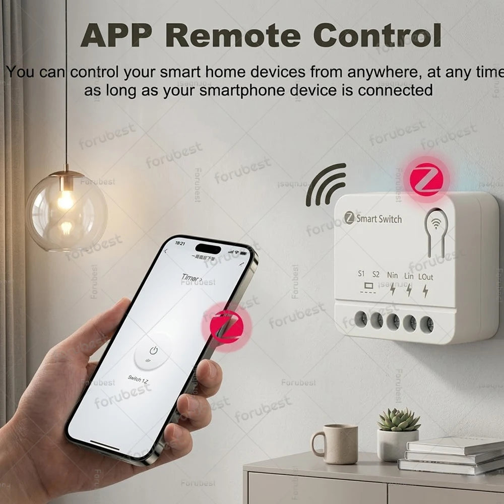 Mini Tuya Zigbee Smart Switch DIY Module 10A/16A 1/2 3 Gang Smart Home Relay Automation Breaker For Smart Life Z2M Alexa Yandex