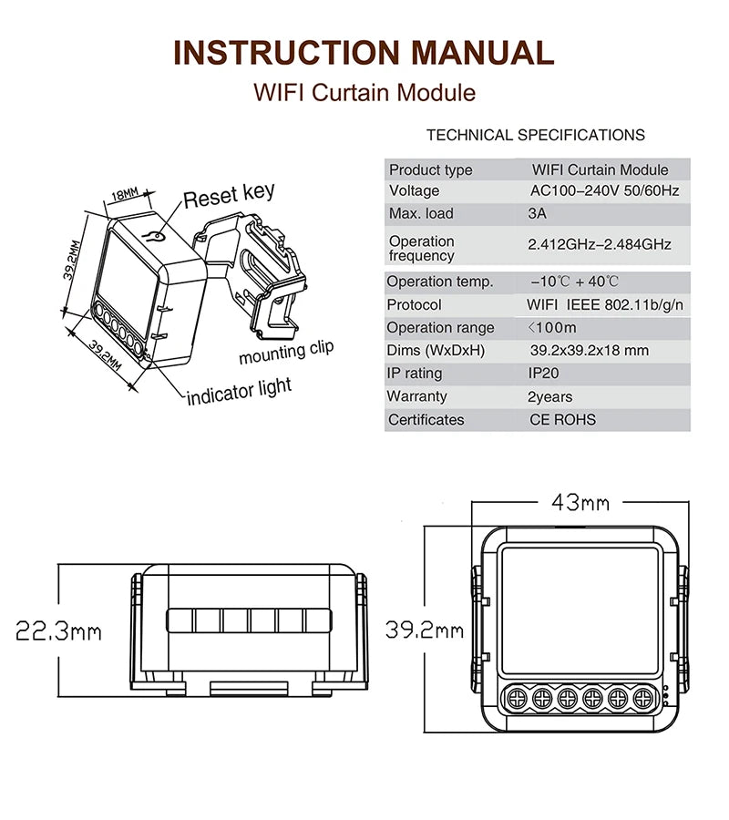 Tuya Smart WiFi/ZigBee Curtain Switch Module Smart Life APP Connect Roller Shutters Blinds Motor Switch For Alexa Google Home