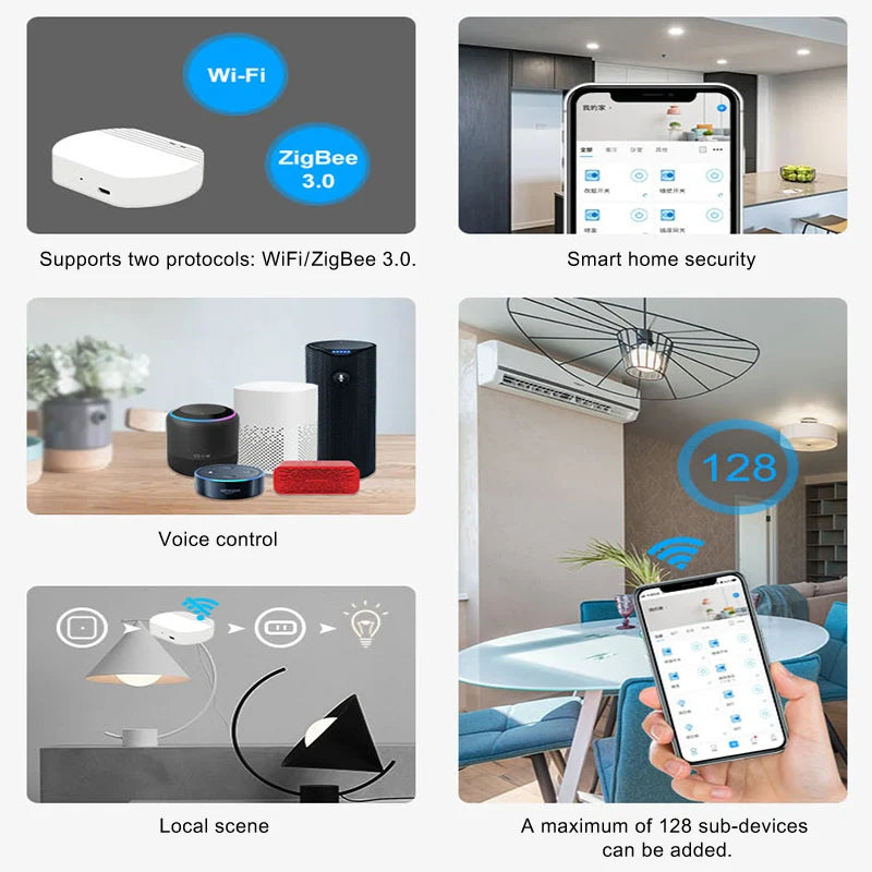 ZigBee 3.0 Smart Gateway Hub Wireless Bridge eWeLink APP Smart Home Automation Works With Alexa Google Assistant Alice