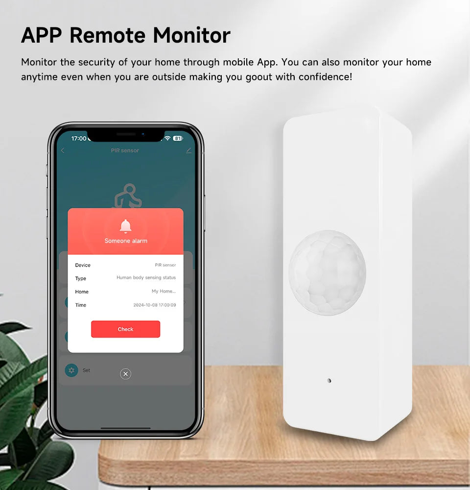 Tuya Smart Home WiFi Zigbee PIR Motion Sensor Infrared Detector Security Alarm APP Notification Works With Alexa Google