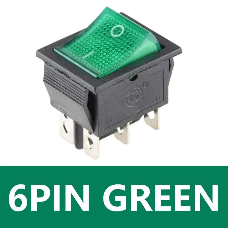 5/20Pcs KCD4 Snap-in Switch AC Power Switch ON OFF 16A 250V Rocker Switch 4/6Pin Toggle Switches with Led Light kcd4 25x31mm