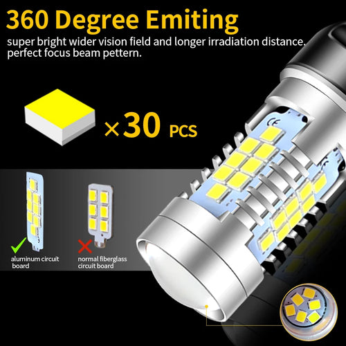 2pcs LED Daytime Running Light DRL Bulb Lamp Canbus W21/5W 7443 T20 For Chevrolet Malibu Trax Dacia Duster Logan 2 Sandero