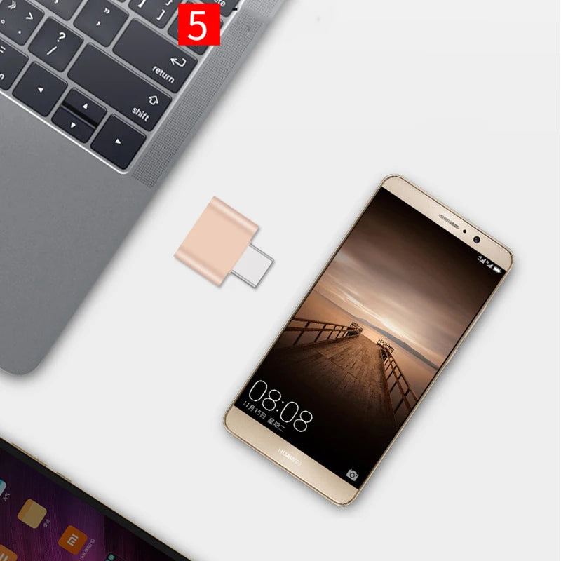 1-5pcs USB A Female to Type C Male Data Connector Mini Type C to USB Adapter For Xiaomi Huawei Android Mobile Phone MacBook iPad