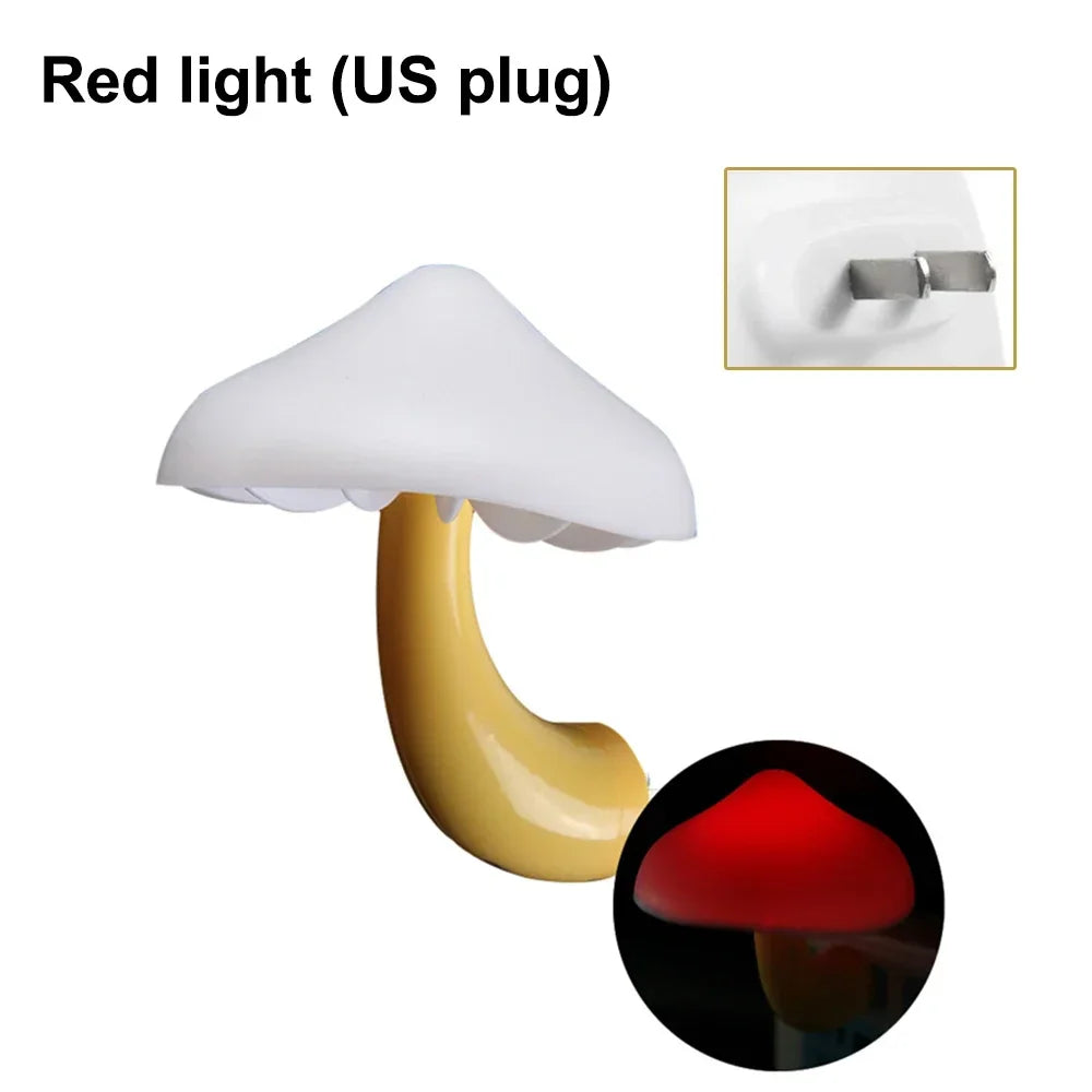 Christmas Gift LED Night Lights Mushroom Shape Automatic Sensor Bedroom Decor Wall Lamps for Kid Room Bedside Lamp US/EU Plug