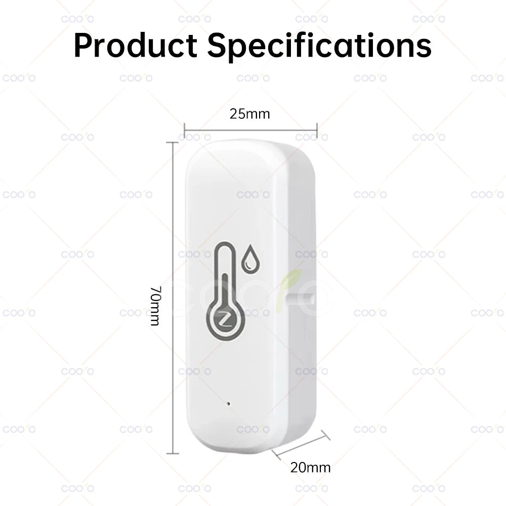 Tuya Zigbee Temperature Humidity Sensor Smart Home Indoor Thermometer Hygrometer App Monitoring work with Smart Life Zigbee2mqtt