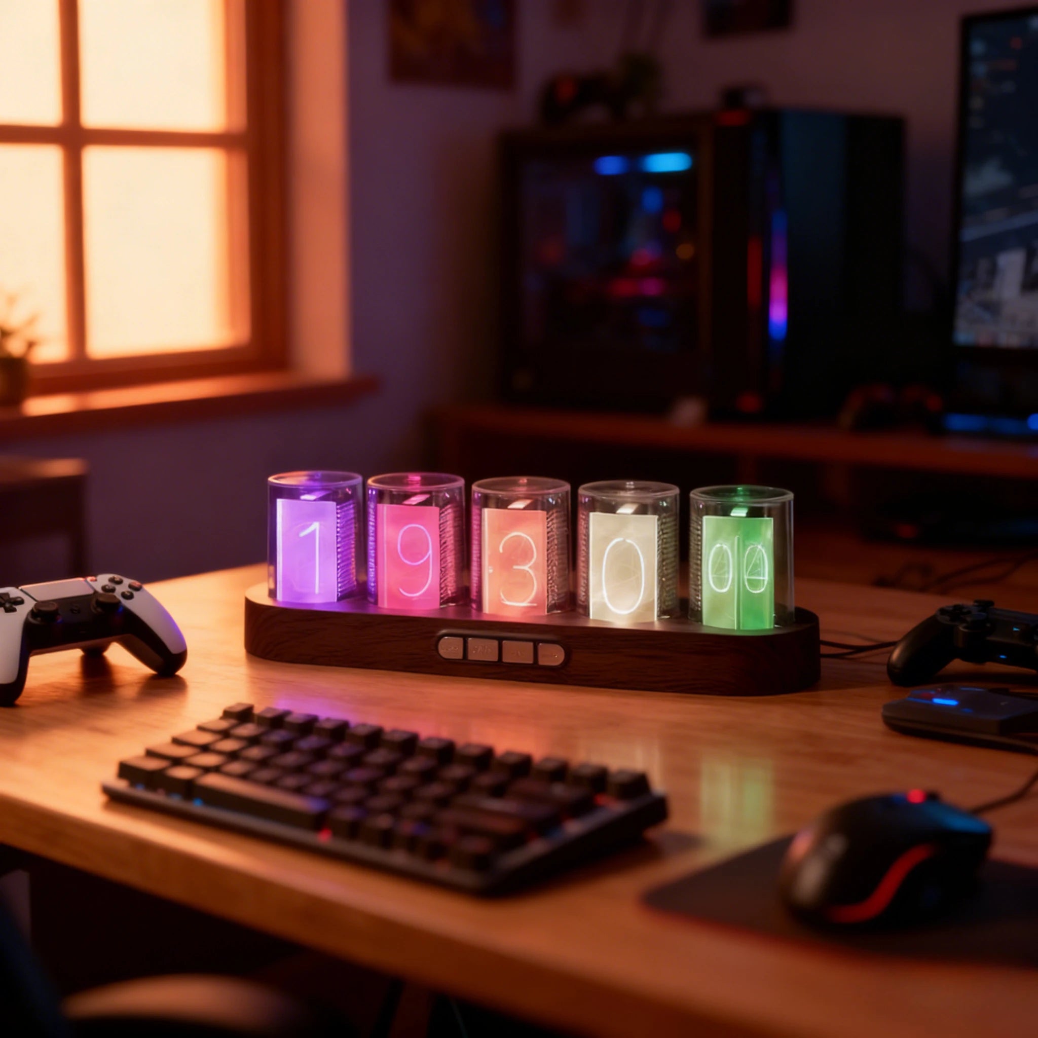 RGB Quantum Clock LED Night Light Smart IPS APP Control Color Dispaly Screen DIY Gaming Desktop Lamp For Home Decoration Gift
