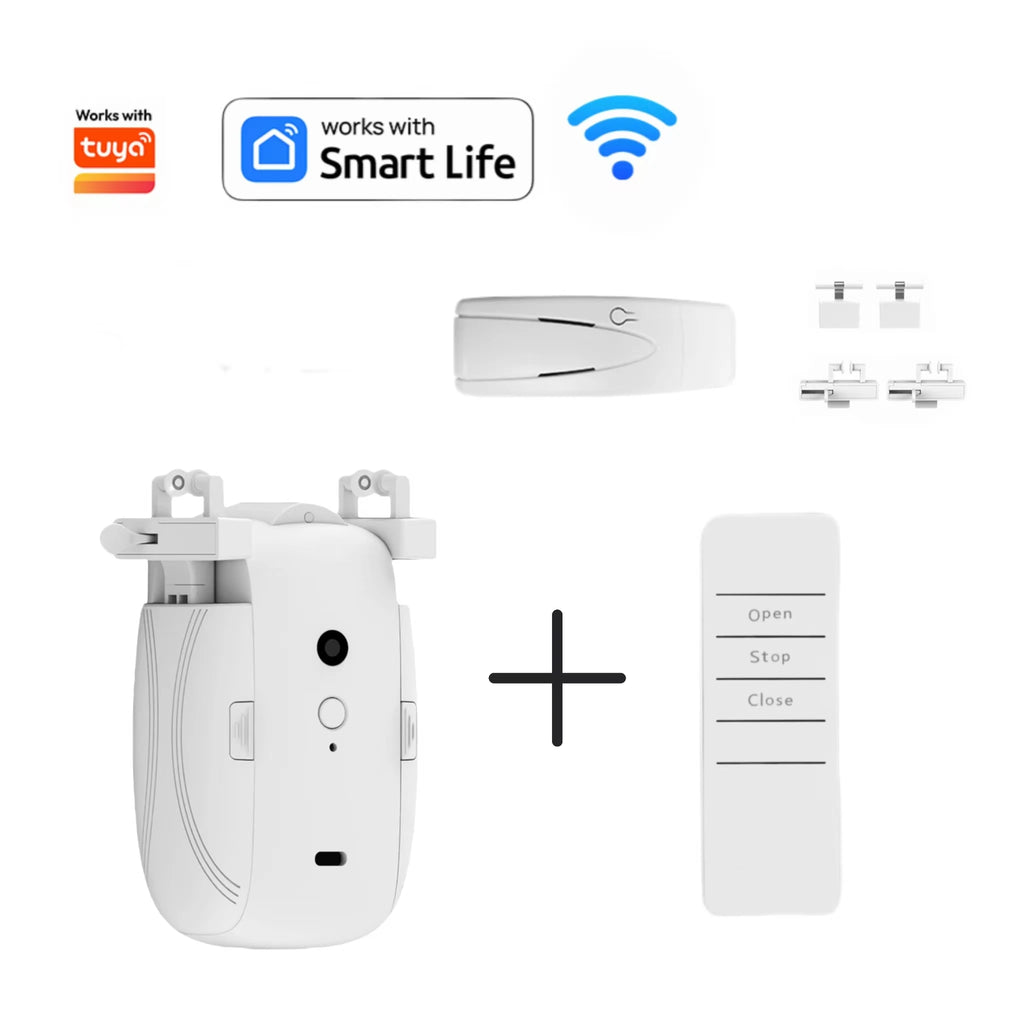 Smart curtain robot Works with Tuya WiFi /Bluetooth remote control Smart curtain controller App control  TU orbit Alexa Google