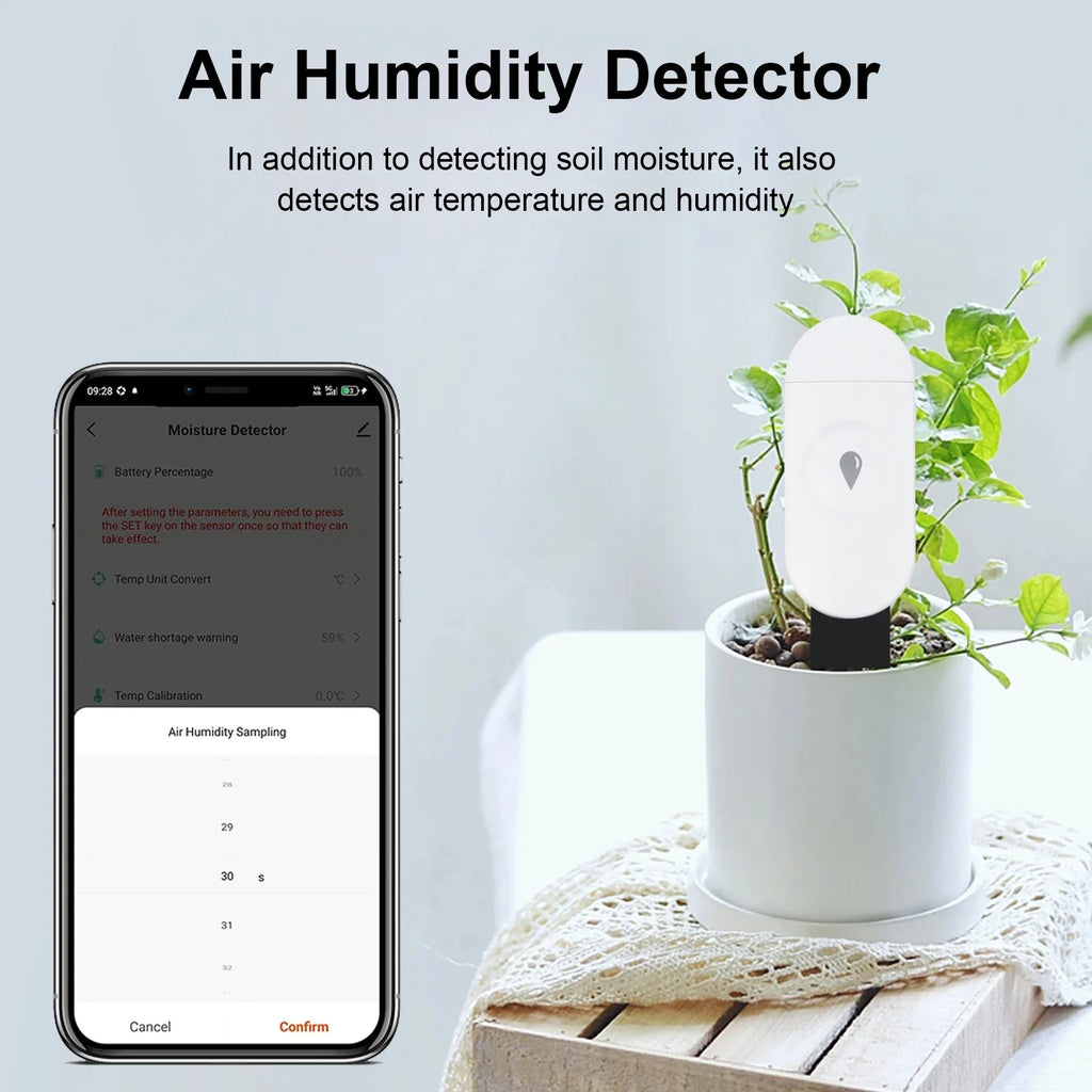 Tuya Zigbee Temperature Humidity Moisture Detector Smart Soil Tester Moisture Sensor Phone App RealTime Monitor for Home Garden