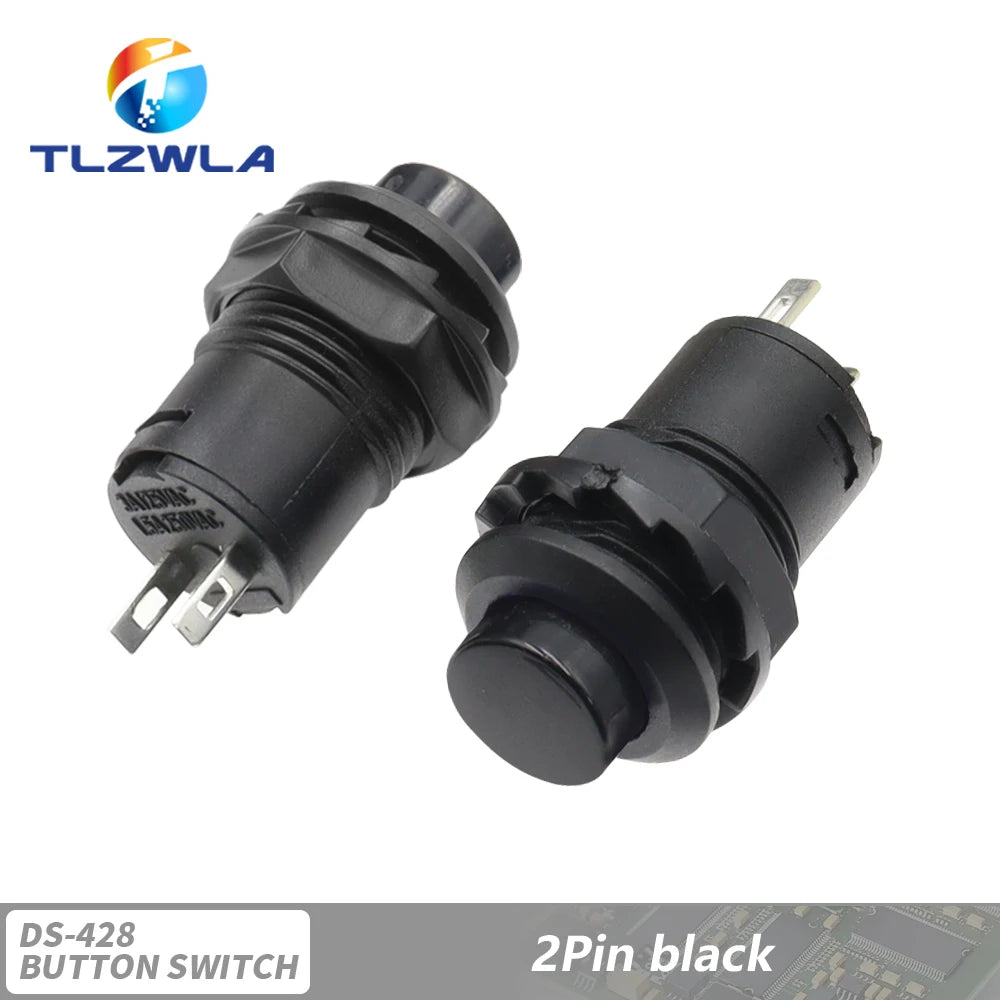 6PCS Self-Lock /Momentary Pushbutton Switches DS228 DS428 12mm OFF- ON Push Button Switch 3A /125VAC 1.5A/250VAC DS-228 DS-428