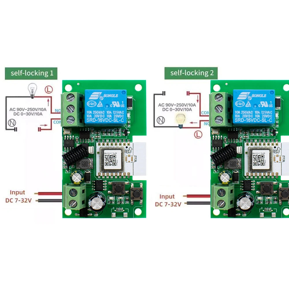 1CH Zigbee/WIFI Smart Relay 12V 24V 220V Dry Contact NO/NC/COM Module Timer Inching Switch for Light/Motor,Works with Tuya Alexa