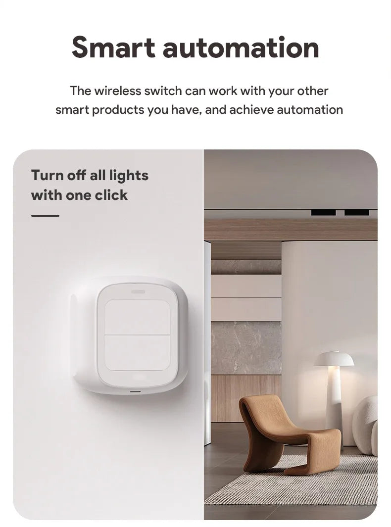 Tuya 2 Gang WiFi/ZigBee Wireless 6 Scene Switch Wall Push Button Controller Automation Control Switch For Smart Life App