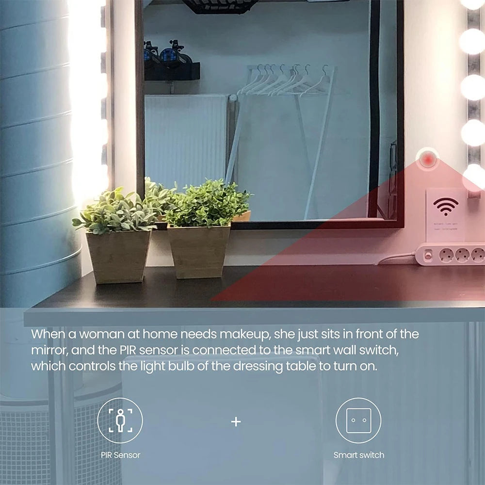 Ewelink Zigbee 3.0 Mini PIR Motion Sensor Human Motion Infrared Detector Security Alarm Works With Alexa Google Home Zigbee2MQTT