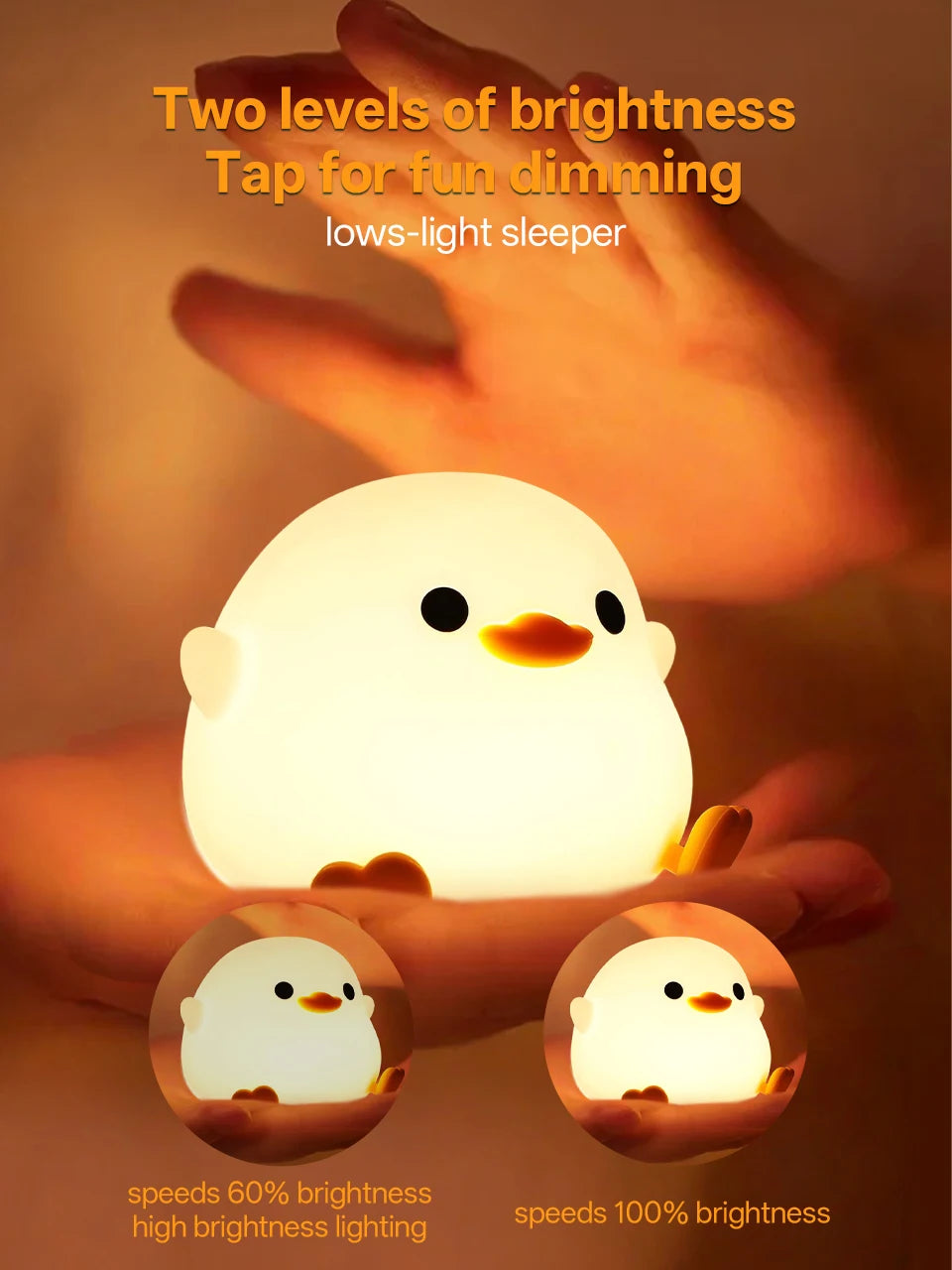 GGbingo Rechargeable Night Light LED Cartoon Animal Silicone Lamp for Kids Touch Sensor Timer USB Children's Room Dec